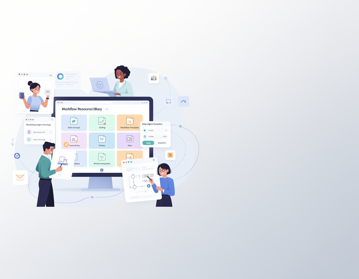 Ilustrasi Workflow resource library dan contoh adaptasi saat template yang terlalu umum sulit dipakai u untuk UBUD4